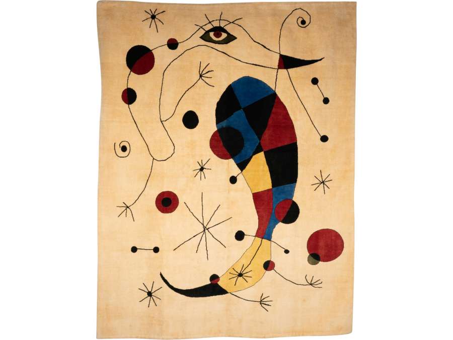 Wool carpet + Contemporary work by Joan Miro