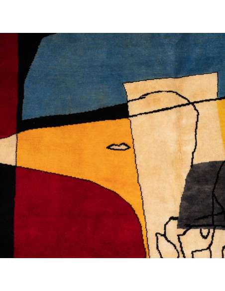 Taureau XIII" wool rug. Contemporary work, year 50-Bozaart