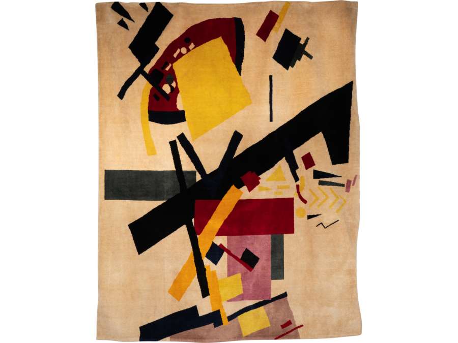 Suprematist Composition 2" wool rug. Contemporary work by Malevich