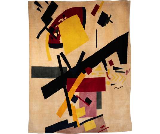 Suprematist Composition 2" wool rug. Contemporary work by Malevich
