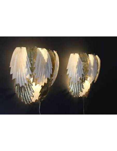 Pair of Murano Glass Sconces by Barovier & Toso-Bozaart