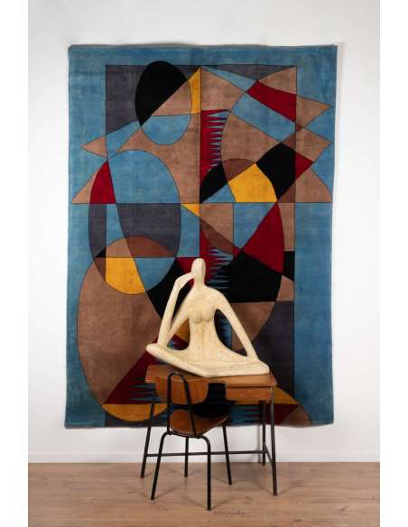 Tapis contemporain en Laine par Robert Delaunay-Bozaart