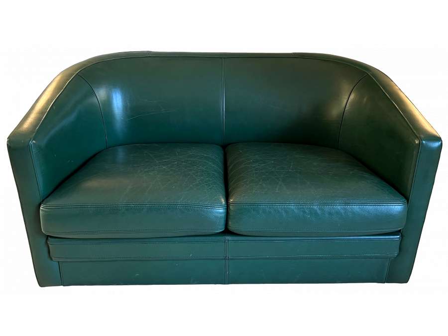 Canapé en cuir de style Art Déco+ Design contemporain, Année 80
