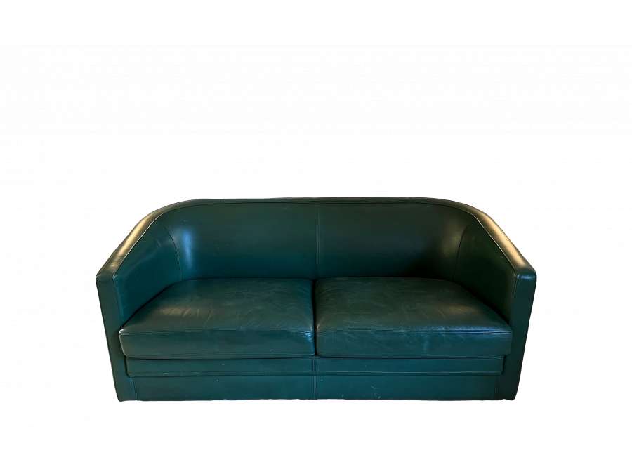 Three-seater sofa in leather, Art Deco style+ Contemporary design, Year 80