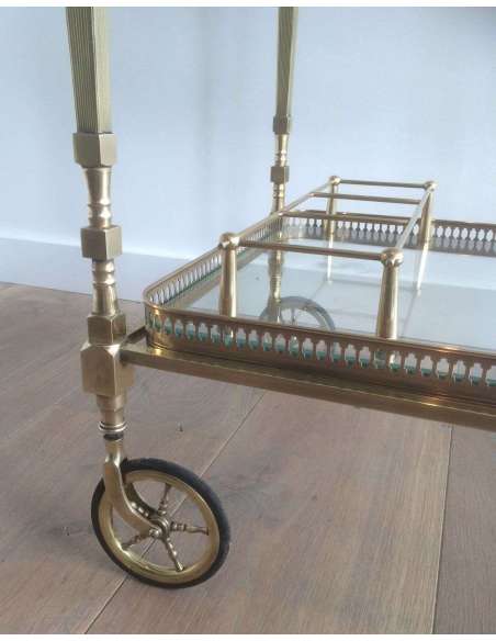 Table roulante de style néoclassique en laiton.+ Travail moderne, année 40-Bozaart