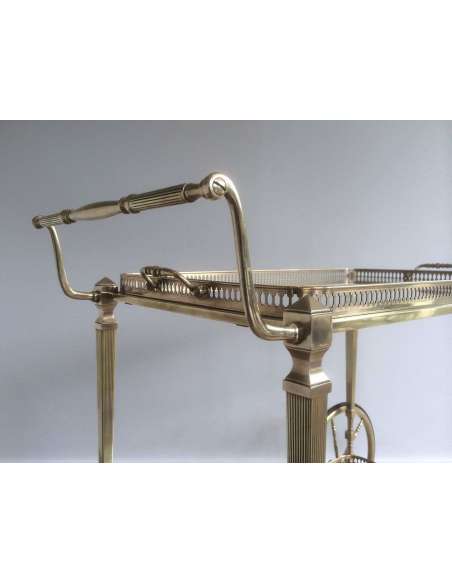 Neoclassical brass rolling table + French work, year 40-Bozaart
