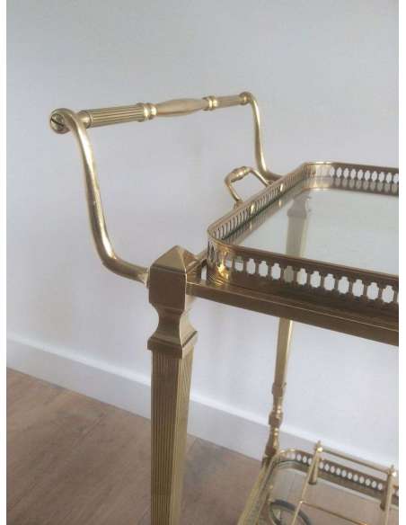 Neoclassical brass rolling table + French work, year 40-Bozaart