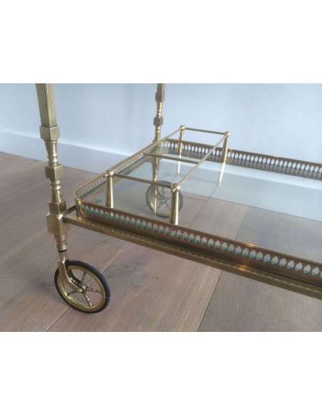 Neoclassical brass rolling table + French work, year 40-Bozaart