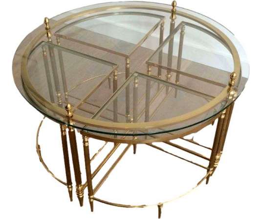 Brass coffee table+ Neoclassical style + Modern work, year 40
