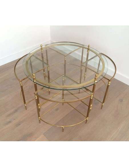 Brass coffee table+ Neoclassical style + Modern work, year 40-Bozaart