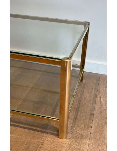 Table Basse vintage +en Bronze, Année 70-Bozaart