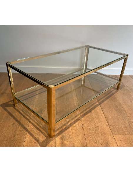 Table Basse vintage +en Bronze, Année 70-Bozaart