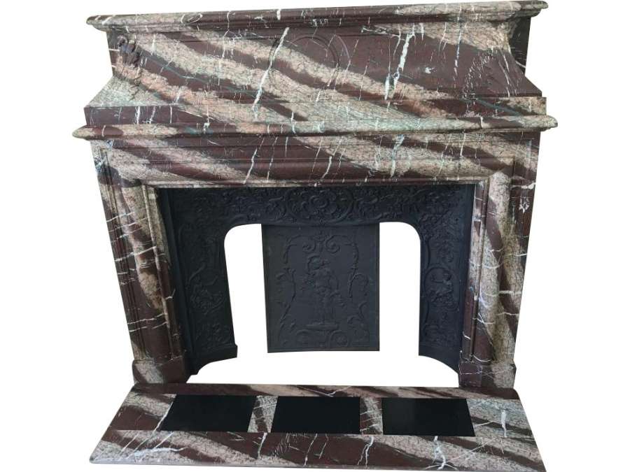 Antique louis xiii style fireplace marble hood - 19th century.