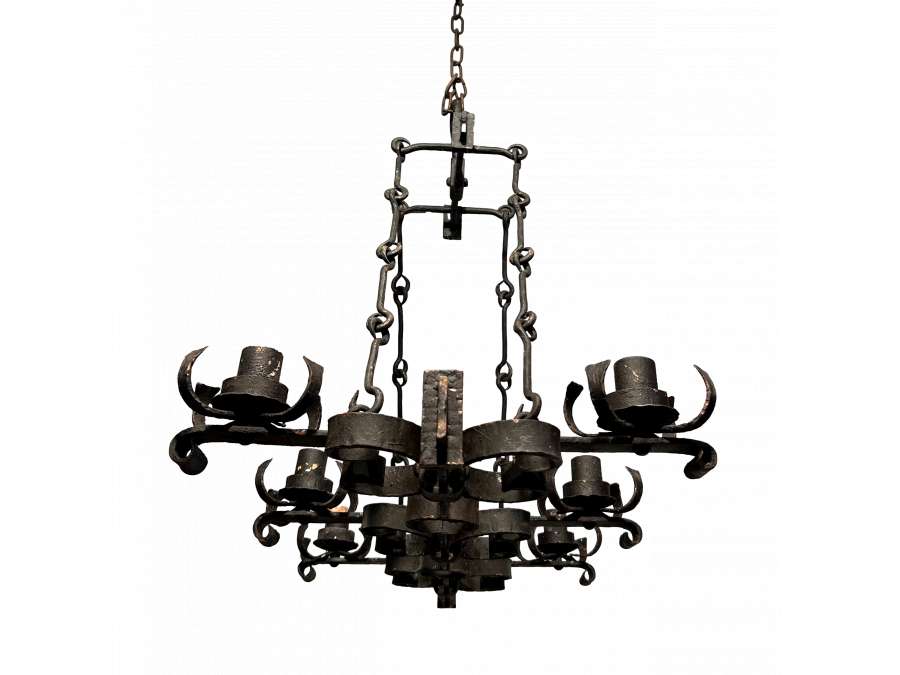 Gothic style+ wrought iron chandelier + Contemporary work, year 50