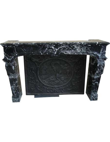 Louis xiv period fireplace in large antique black marble-Bozaart