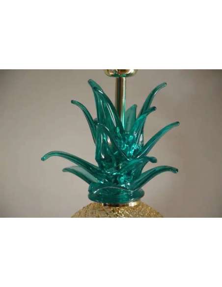 Lampes en verre de Murano du 21ème siècle de couleur vert émeraude et ambre-Bozaart