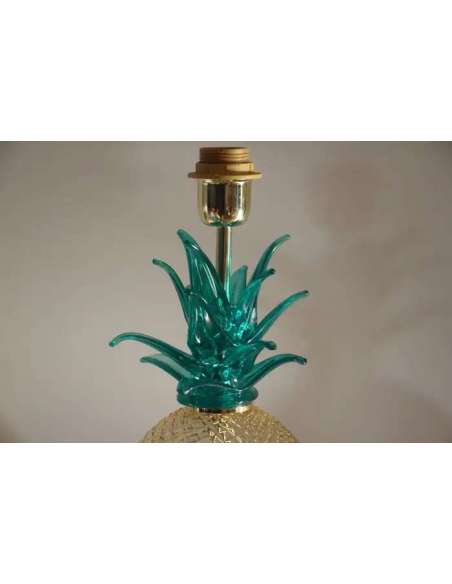Lampes en verre de Murano du 21ème siècle de couleur vert émeraude et ambre-Bozaart