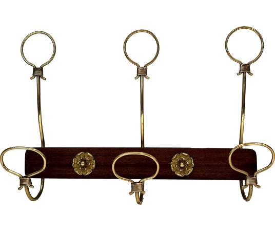 Brass Wall Coat Rack + French work, year 40