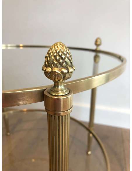 Round Brass Coffee Table + Modern design, year 40-Bozaart