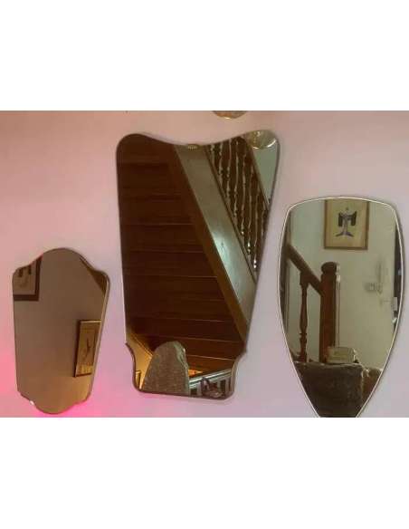 Vintage 1960s Italian Brass Mirror-Bozaart