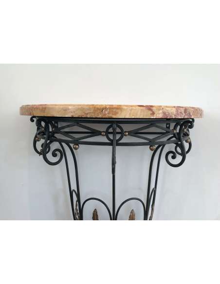 Wrought iron console + Modern design, year 40-Bozaart