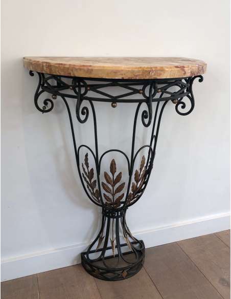 Wrought iron console + Modern design, year 40-Bozaart