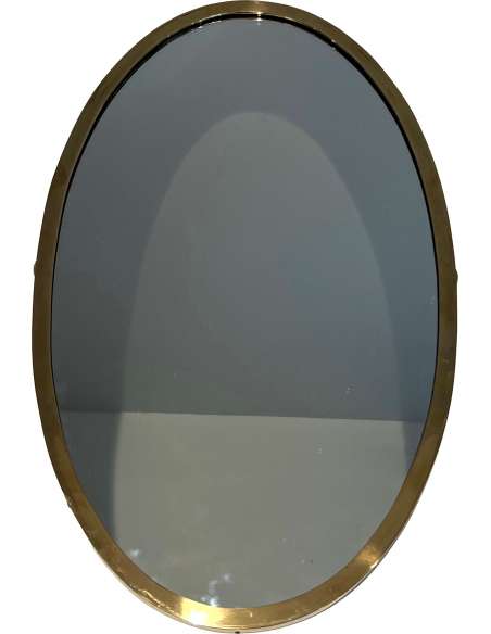 Neoclassical Style Brass Mirror + Modern work, year 40-Bozaart