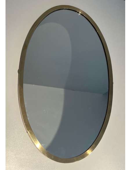 Neoclassical Style Brass Mirror + Modern work, year 40-Bozaart