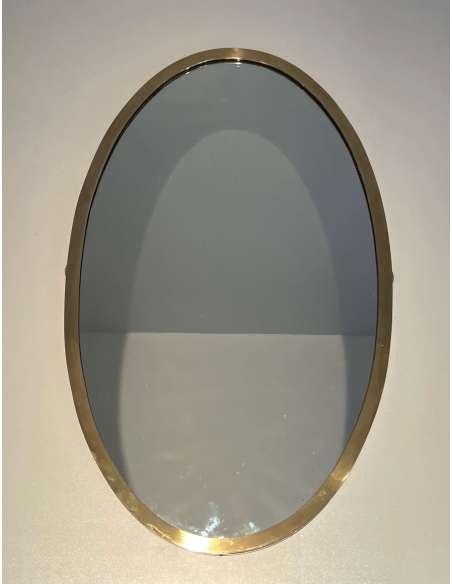 Neoclassical Style Brass Mirror + Modern work, year 40-Bozaart