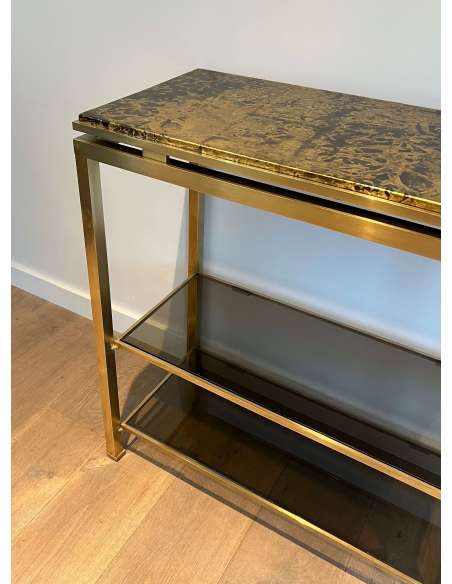 Brass console Contemporary design, Year 70-Bozaart