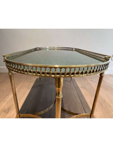 Neoclassical Brass Coffee Table Modern Design, Year 40-Bozaart