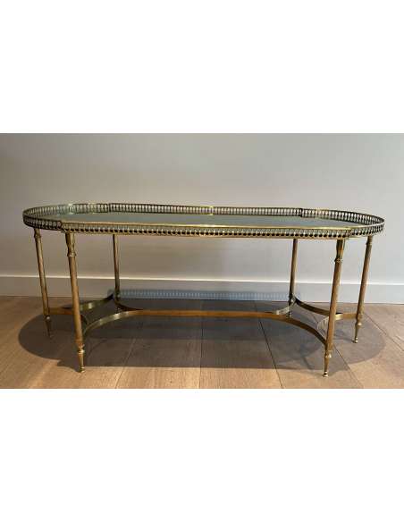 Neoclassical Brass Coffee Table Modern Design, Year 40-Bozaart