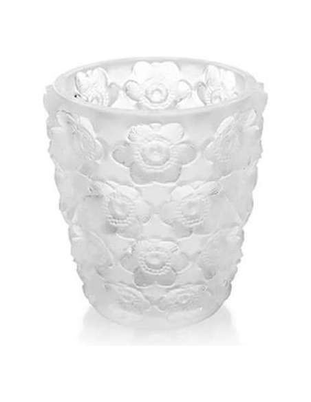 Petit vase Lalique contemporain en cristal avec photophores-Bozaart