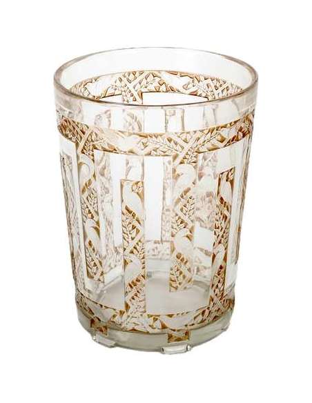 Vase Art déco René Lalique. Modèle Grimpereaux crée en 1926-Bozaart