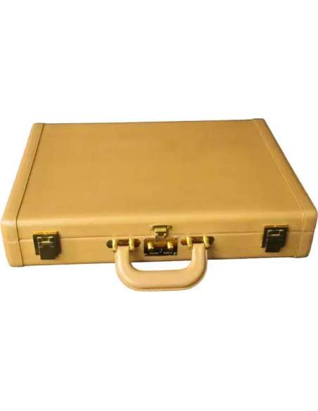 Vintage Hermès Beige Leather Briefcase-Bozaart