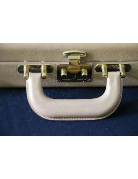 Vintage Hermès Beige Leather Briefcase-Bozaart