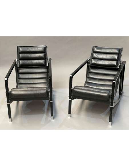 Pair of "Transat" armchairs, original design circa 1926-Bozaart
