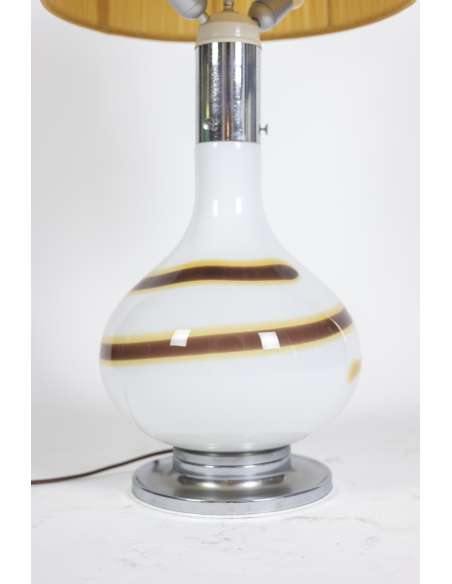 Lampe en verre blanc. Design contemporain de 1970-Bozaart