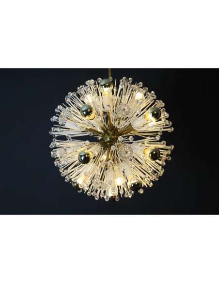 Vintage brass chandelier Sputnik model from 1950-Bozaart