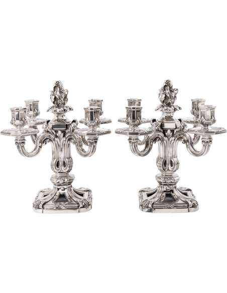 pair of XIXTH Silver candelabra - Goldsmith :TETARD-Bozaart