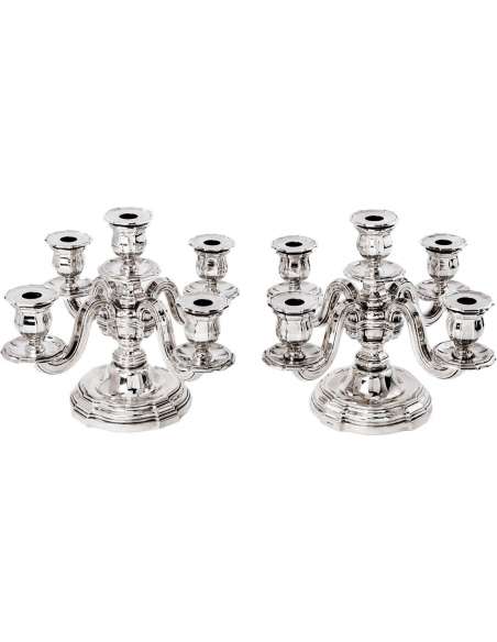 Pair of candelabra in sterling silver circa 1930-Goldsmith TETARD Frères-Bozaart