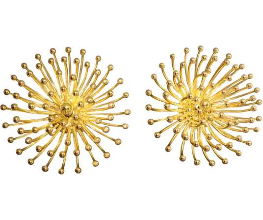 Pair of golden sconces by Valenti Milano