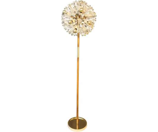 Vintage brass floor lamp Sputnik model from 1950