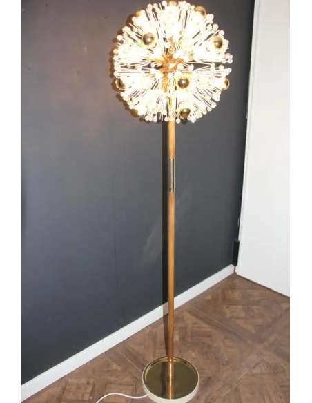 Vintage brass floor lamp Sputnik model from 1950-Bozaart
