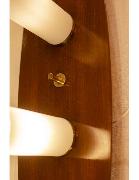 Vintage mahogany wall lamp from 1960 Maison Arlus-Bozaart