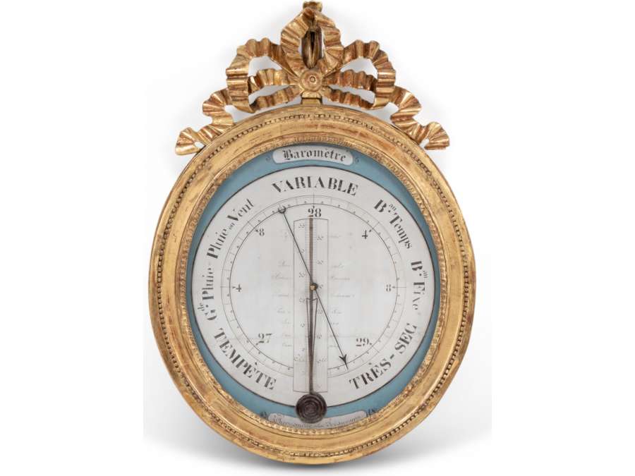 Louis XVI giltwood barometer, late 18th century