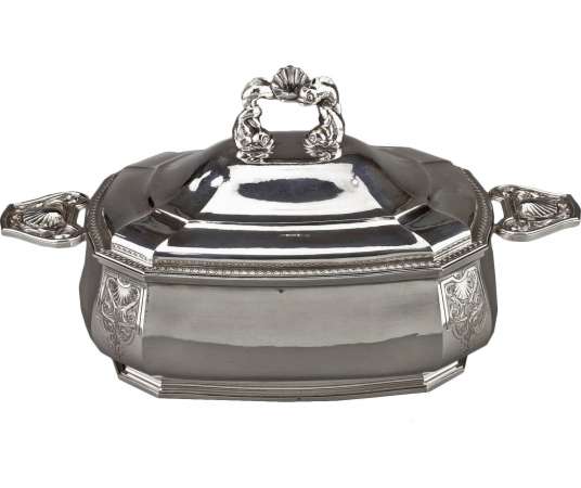 Goldsmith BANCELIN -Soup tureen in solid silver circa 1950/1960