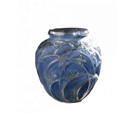 René LALIQUE Glass vase model "Sauterelles" from 1912