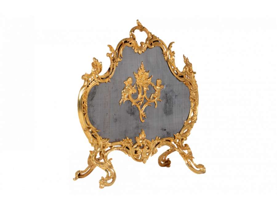 Louis XV style ormolu fireback. Circa 1880