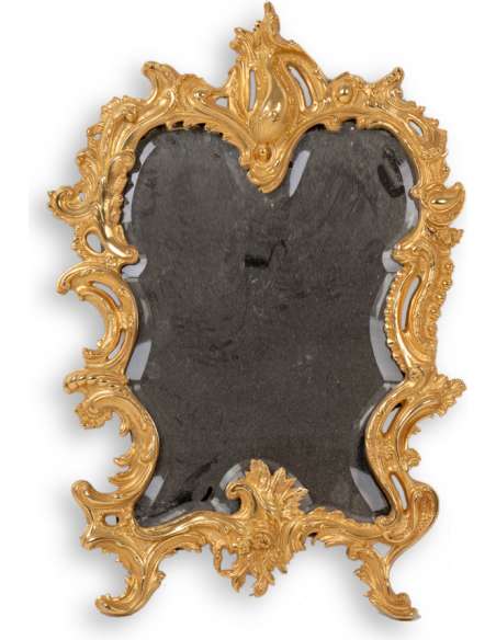 Miroir en bronze de style Louis XV, Année 1880-Bozaart